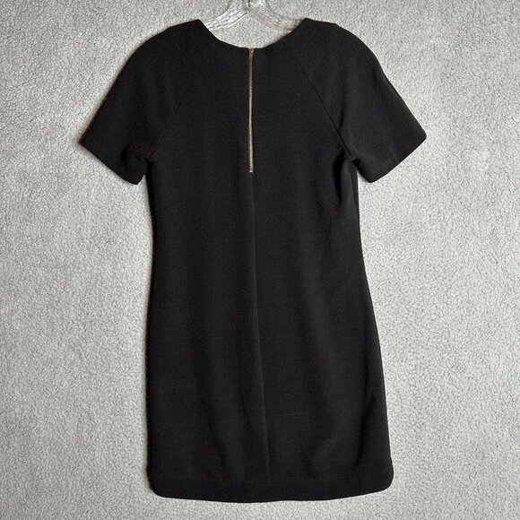 Forever 21 Shift Dress Womens Size Small Black Back Zip Short Sleeve Casual - Picture 3 of 10